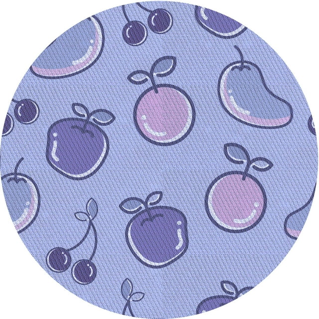 Ahgly Tapis Rond Lavable en Machine Intérieur Transitionnel Bleu Ardoise Moyen, 3 Pieds Rond