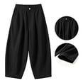 thumbnail image 6 of Xdegoge Womens Wide Leg Lounge Pants Casual Loose Fit Pleated Trousers with Pockets High Waisted Elastic Flowy Beach Yoga Pants for Summer Vacation, 6 of 6