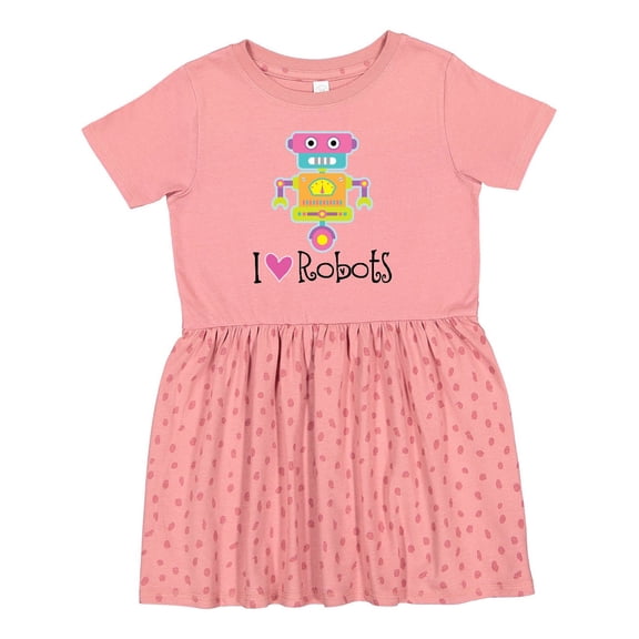Inktastic Robotics Girl I Love Robots Girls Toddler Dress
