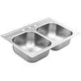 thumbnail image 6 of Moen Gs202133q 2000 Series 33" Drop In Double Basin Stainless Steel Kitchen Sink -, 6 of 8