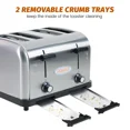 thumbnail image 4 of Hakka 4-Slice Commercial Toaster 1800W Stainless Steel with 1.5-Inch Wide Slots and 2 Crumb Trays, 4 of 7