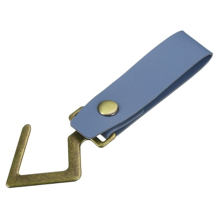 

Uxcell 5.9 inch Portable PU Leather S Shelf Hook Camping Metal Hanging Hook Light Blue