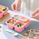 thumbnail image 1 of Lonchera Bento HWRETIE con 3 compartimentos,contenedor de bocadillos de paja de trigo,lonchera reutilizable para niños y adultos, 1 of 6