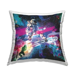 VEELU Custom Astronauts Throw Pillows Space Astronaut Funny Pillow Case  Cover Include Inserts for Kids,Boys Girls Room Decor Chair, Sofa, Bed