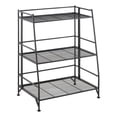 thumbnail image 1 of Pemberly Row Modern Three-Tier Ladder Folding Black Metal Shelf, 1 of 7