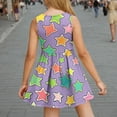 thumbnail image 4 of Delliss Girls Dresses Sleeveless Summer Casual Round Neck Sundress Star Print A Line Twirly Skater Dresses, 4 of 6