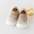 thumbnail image 4 of AJTQTH Baby Indoor Shoes Knitting Mesh Breathable Floor Shoes Boys Girls Toddler Thick Soled Non-slip Sweat Absorbent Slip-On Gradient Printed Shoes Coffee 16, 4 of 4