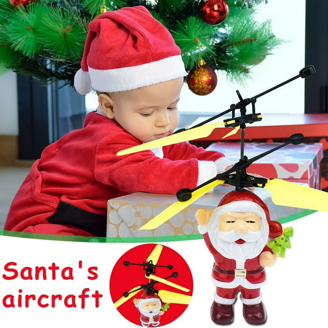Motion Sensor Santa Claus Christmas Hand Operated Flying Toys for Boys Girls