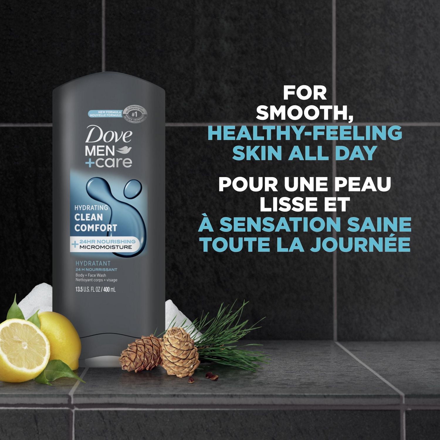 Nettoyant Corps et Visage Dove Men Care avec technologie nourrissante 24 h MicroMoisture