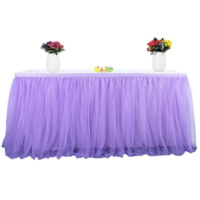 Mistaha Handmade Tulle Table Skirt Tablecloth Decorative Tableware Cloth for Rectangle or Round Table Home