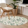 thumbnail image 4 of Sage Green Botanical Round Area Rug 3Ft Washable Small Circle Rugs for Kitchen Entryway, Rustic Country Spring Floral Summer Leaf Non-Slip Carpet Floor Mats Indoor Outdoor Carpet Runner Home Decor, 4 of 8