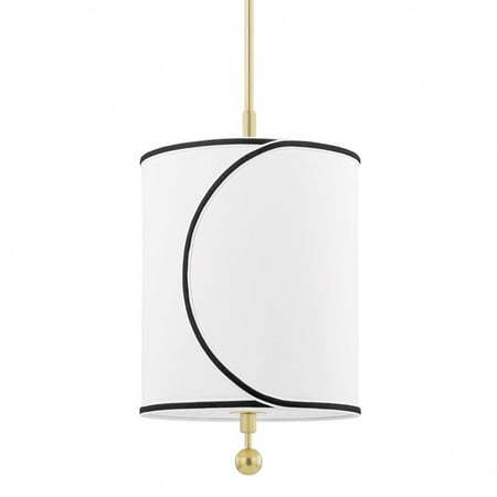 

-1 Light Small Pendant in Transitional Style-11.5 inches Wide By 18.75 inches High-Aged Brass Finish Bailey Street Home 735-Bel-4366114