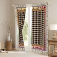 thumbnail image 3 of Feelyou Retro Fashion Plaid Curtains Pack of 2 (42x84 Each) for Women, Hippie Damask Flower Curtains Blackout, Western Aztec Print Bedroom Curtains, Curtains and Drapes Room Decor, 3 of 6