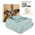 thumbnail image 5 of Superior Basketweave All-Season Cotton Blanket, Twin, Light Blue, 5 of 8