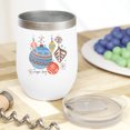 thumbnail image 2 of Magic Time with Hand Drawn Christmas Balls Art Merch Gift, White 12oz Wine Tumbler, 2 of 5