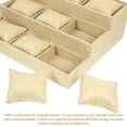 thumbnail image 4 of ifundom Khaki Linen Watch Box Organizer Multi-Purpose Storage Case for Watches and Accessories 1 Set, 4 of 6