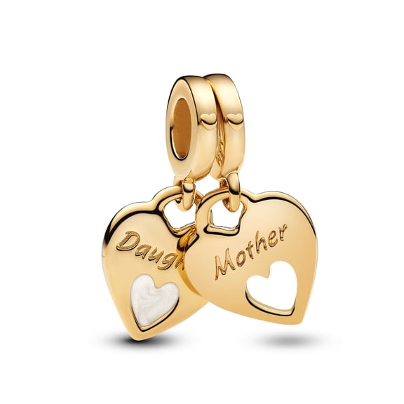 Pandora Moments Double Heart Split Dangle Charm