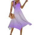 thumbnail image 6 of fheaev Summer Tank Dress for Women Casual Loose Sundress Long Dress Sleeveless Round Neck Below The Knee Dresses A Line Flowy Cover Up Beach Vacation Midi Dress, 6 of 8