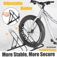 thumbnail image 2 of Bicycle Floor Parking Rack Stand, 3 Bikes, Adjustable for Fat Bike, Indoor Home Garage Storage, 2 of 6