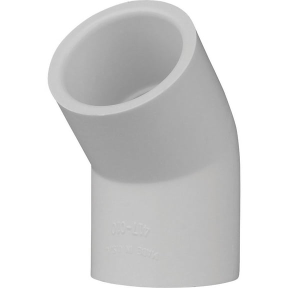 Charlotte Pipe 1 In. Slip x Slip Schedule 40 45 Deg. PVC Elbow (1-8 Bend) PVC 02309 1000HA 427176