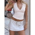thumbnail image 4 of EMMIOL Women's Deep V-Neck Crop Tank Top Stretchy Sleeveless Going Out Top Fall Y2K Style, 4 of 6
