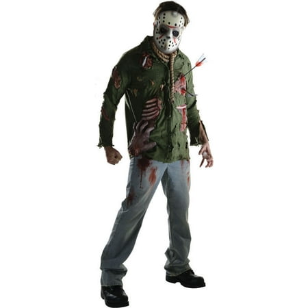 Friday The 13th Movie Deluxe Jason Voorhees Adult Mens Halloween Costume &