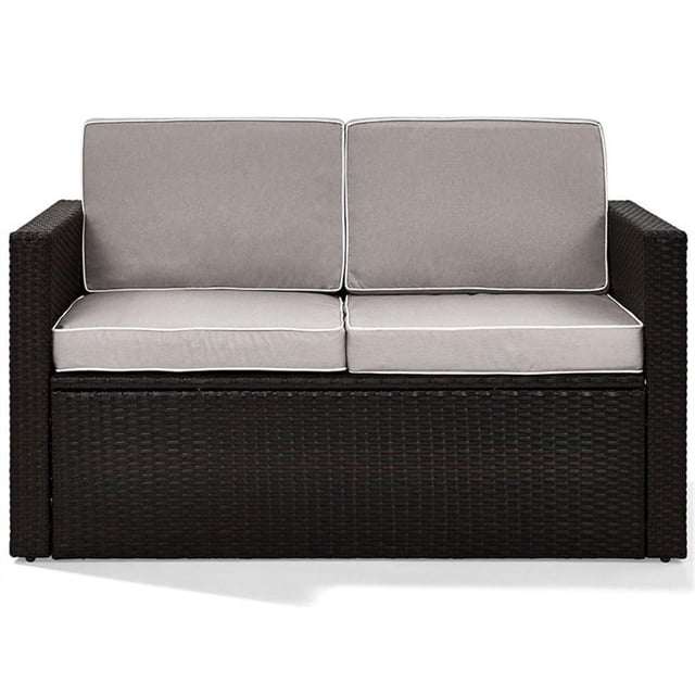 Afuera Living Causeuse de Patio en Osier Brun et Gris