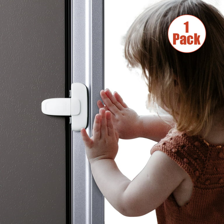 EUDEMON 1 Pack Home Refrigerator Fridge Freezer Door Lock Latch Catch  Toddler Kids Child Cabinet Locks Baby Safety Child Lock Easy to Install and  Use 3M Adhesive no Tools Need or Drill (