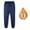 Blue, variant on Warm Pants Men's Fashion Casual Warm Pants Plush Thickened Leggings Solid Color Mid Waist Pencil Trousers Trousers
