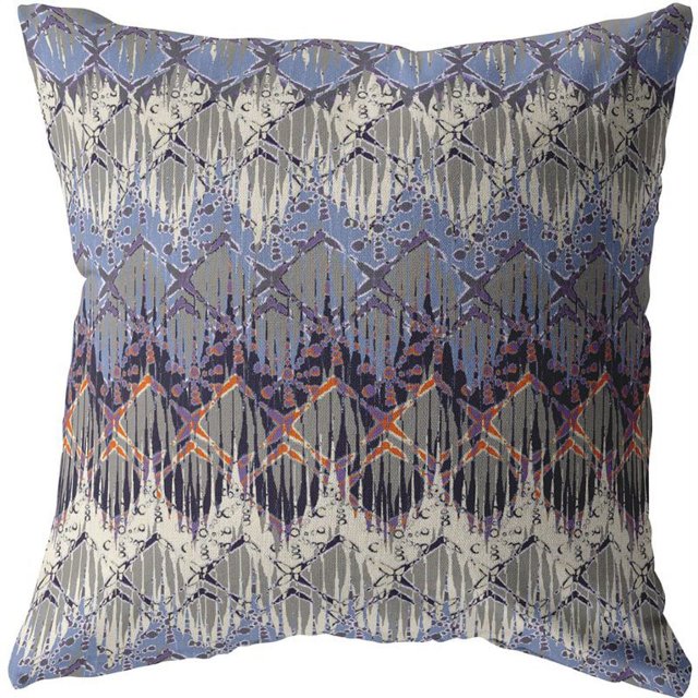 Hatchs Coussin en Tissu Broadcloth Intérieur/extérieur Violet 18x18