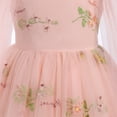 thumbnail image 6 of IDOPIP Toddler Girls Flower Embroidered Baby Princess Dress Spaghetti Straps Tulle Tutu Wedding Pageant Dress 2-3 Years Pink, 6 of 8