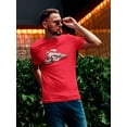 thumbnail image 2 of Steam Locomotive Graphic  Men Red T-Shirt, Male Medium, 2 of 4