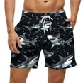thumbnail image 3 of BiZtdJrK Big and Tall Beach Shorts for Men Novelty Graphic Print Drawstring Casual Shorts Fashion Swimwear Shorts with Pockets on sale or clearance Multicolor L, 3 of 7
