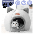 thumbnail image 2 of Cama Cueva Y Casita 2 En 1 Para Gatos Y Perros Con Cojín Xtellar gris, 2 of 4