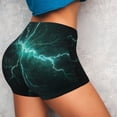 thumbnail image 4 of Balery Green Lightning Flash Pantalones cortos de entrenamiento estampados para mujer, sin costuras, ajustados, para gimnasio, yoga, correr, deportes, ejercicio activo, fitness.-XX-Large, 4 of 8
