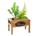thumbnail image 1 of Macetas de madera, suculentas de simulación, bonsái, adornos creativos, flores, decoración de interiores, plantas verdes artificiales, 1 of 5