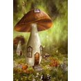 thumbnail image 3 of EREHome Polyester Fabric 5X7ft Mushroom House Photography Backdrops Scenery Photo Studios Background Cartoon Backdrop, 3 of 3