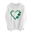 thumbnail image 2 of VgaVtl Long Sleeve Plus Size Sweatshirts for Women St Pattys Day Hooded Tops Women Casual Vacation Shamrock Lovely Tops,White 2XL, 2 of 5
