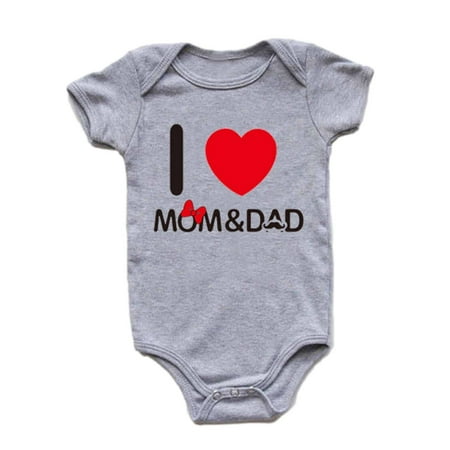 

Auroural Baby Clothes Clearance Toddler Baby Girls Boys Short Sleeve Letter Print T-Shirt Jumpsuit Romper Sizes Preemie-18M