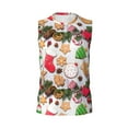 thumbnail image 6 of Lsque Christmas Gingerbread Cookies Print Men's Cotton Blend Sleeveless Muscle Shirts (S-3XL)- Moisture Wicking, Odor Protection, UPF 30+,Large, 6 of 8