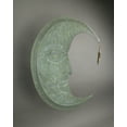 thumbnail image 5 of Zeckos Green Metal Textured Crescent Moon Wall Décor with Star Dangler, 5 of 6
