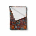 thumbnail image 2 of Mandala Soft Flannel Fleece Throw Blanket, Circular Floral Cosmos Moroccan Design, Cozy Plush for Indoor and Outdoor Use, 50" x 70", Vermilion Ruby Sky Blue, by Ambesonne, 2 of 6