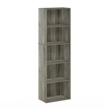 Furinno Luder 5-Tier Open Shelf Bookcase, French Oak