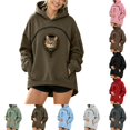 thumbnail image 2 of vigerkar Pet Carrier Hoodie with Dog Pouch, Cat Carrying Pocket Sweatshirt, Zippered Front Carrier for Small Dogs & Cats, Side Pocket (Pink, L), 2 of 9