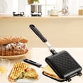 thumbnail image 7 of Double Sided Sandwich Maker Grill Pan Non Stick Cookware, Grid Pattern, Black, 1-Pack, 7 of 7