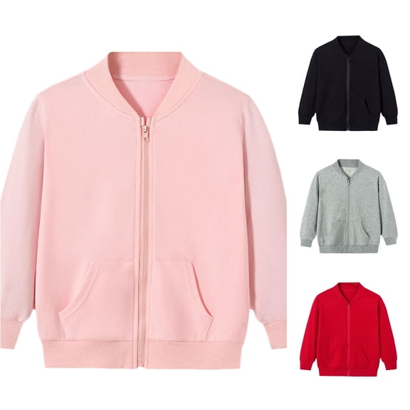 Rhuody Coats For Girl 18 Years Fall Zipper Outerwear Long Sleeve Solid Color Jacket With Pocket Versatile Wear
