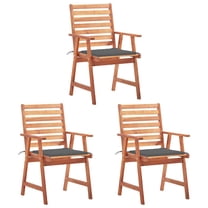 vidaXL Patio Dining Chairs 3 pcs with Cushions Solid Acacia Wood, 3064347