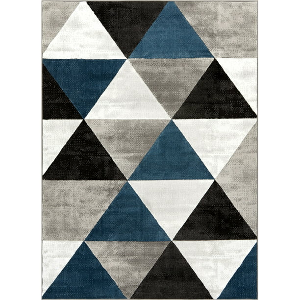 Area Rug Abstract Geometric Carpet, Triangle Pattern Rug