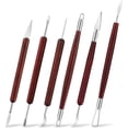 thumbnail image 1 of Wooden Handle Clay Sculpting Tools Set - 6pcs Double-sided Pottery Tools for Ceramics Sculpting, 1 of 5