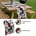 thumbnail image 5 of Red Geometric Table Runner - 48 Inch Long, Kitchen Dining Table Runner Dresser Scarves, Modern Black Gray Abstract Striped Art Farmhouse Decor for Coffee Tables Wedding Party Banquet, 5 of 8